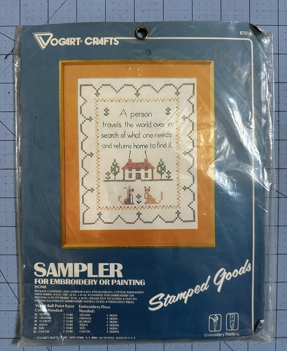 Vogart Crafts Sampler for Embroidery Cross Stitch or Painting 8761A NEW SEALED